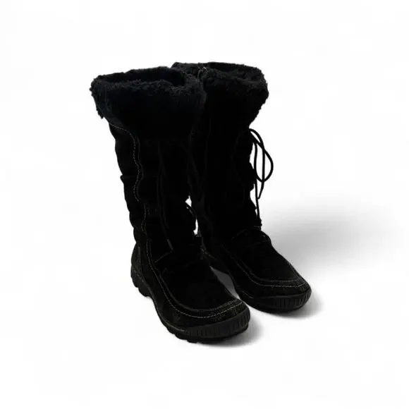 Bare Traps Dory Winter Boots Y2K Vintage size 7/12 Fur Lining Lace Uo Boots - Picture 2 of 8
